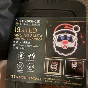 16" LED Motion Sensor Singing Santa Enchanted Forest Outdoor Holiday Decor